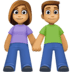 👫🏽 woman and man holding hands: medium skin tone display on Facebook